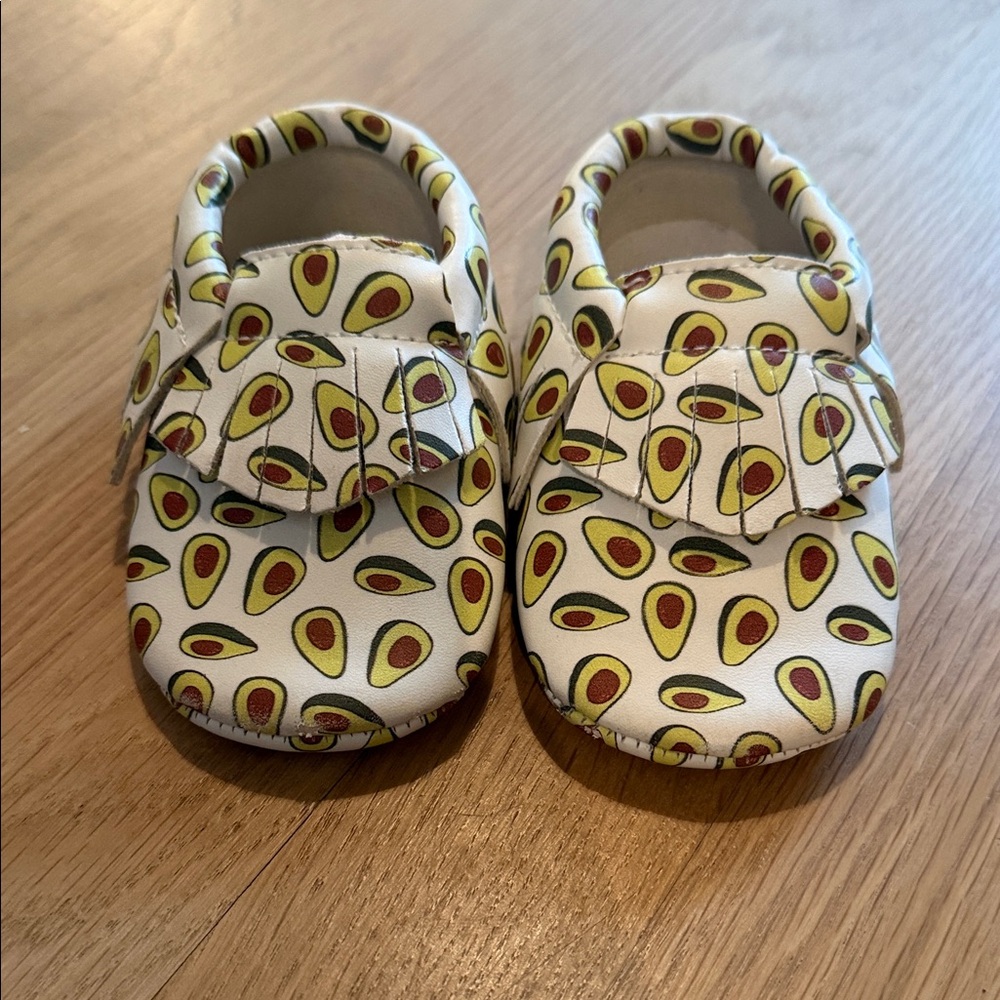 Playful Avocado Print Kids Moccasins